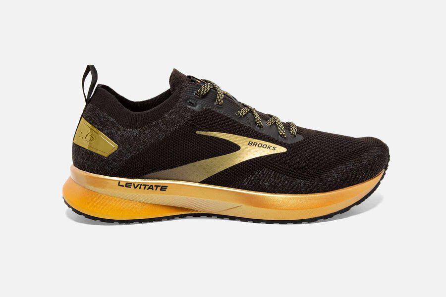 Brooks Damen Levitate 4 Laufschuhe Schwarz/Gold Sale 054-296854